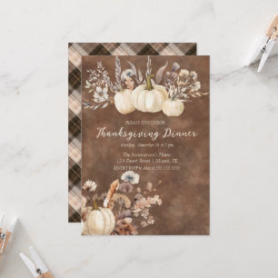 Rustic Farmhouse Give Thanks Dinner  Invitation
