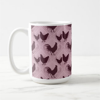 Rustic Farmhouse Hen Pattern – In Pink Coffee Mug