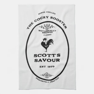 Rustic Farmhouse Kitchen   Personalised Chef Decor Tea Towel