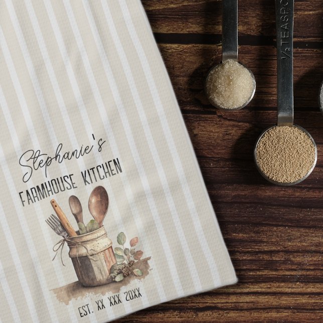 Rustic Farmhouse Kitchen Utensils Tea Towel (Creator Uploaded)