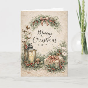 Rustic Farmhouse Merry Christmas  Holiday Card
