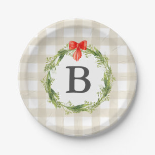 Rustic Farmhouse Monogrammed Christmas Plate