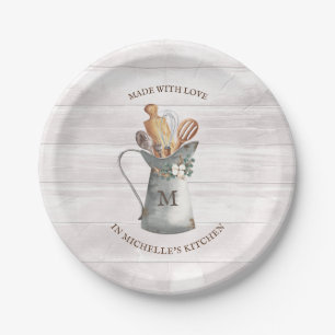 Rustic Farmhouse Name Paper Plate