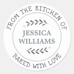 Rustic Farmhouse Personalised Baking Gift Classic Round Sticker