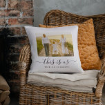 Rustic Farmhouse Personalised Photo Throw Pillow<br><div class="desc">Background colour can be customised online (to any colour!). Designed by Berry Berry Sweet {www.berryberrysweet.com}</div>