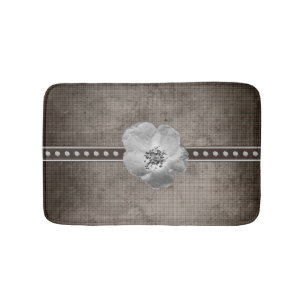 Rustic Farmhouse Plaid Flower Bath Mat