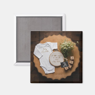 Rustic farmhouse Pregnancy Announcement keepsake Magnet