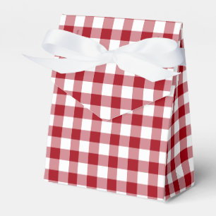 Rustic Farmhouse Red Checks Pattern Favour Box