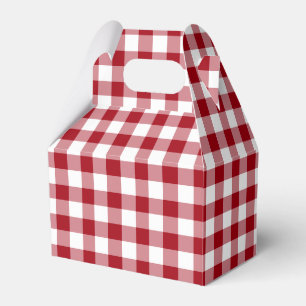 Rustic Farmhouse Red Checks Pattern  Favour Box