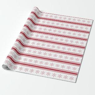 Rustic Farmhouse Red French Ticking Stripe Gift Wrapping Paper