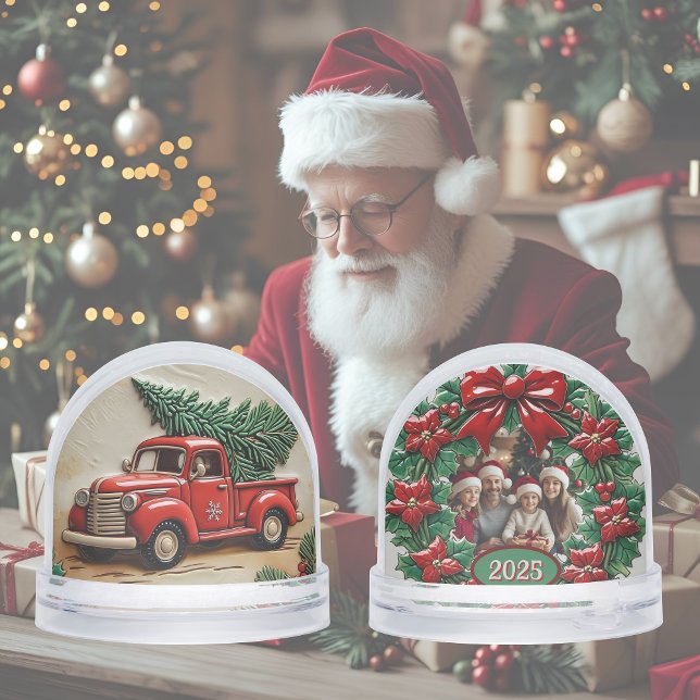 Rustic Farmhouse Red Truck Customisable  Snowglobe (Creator Uploaded)