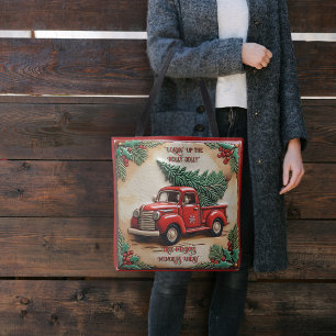 Rustic Farmhouse Red Truck Tote Bag