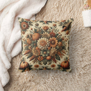 Rustic Farmhouse Season Fall Autumn Thanksgiving Cushion