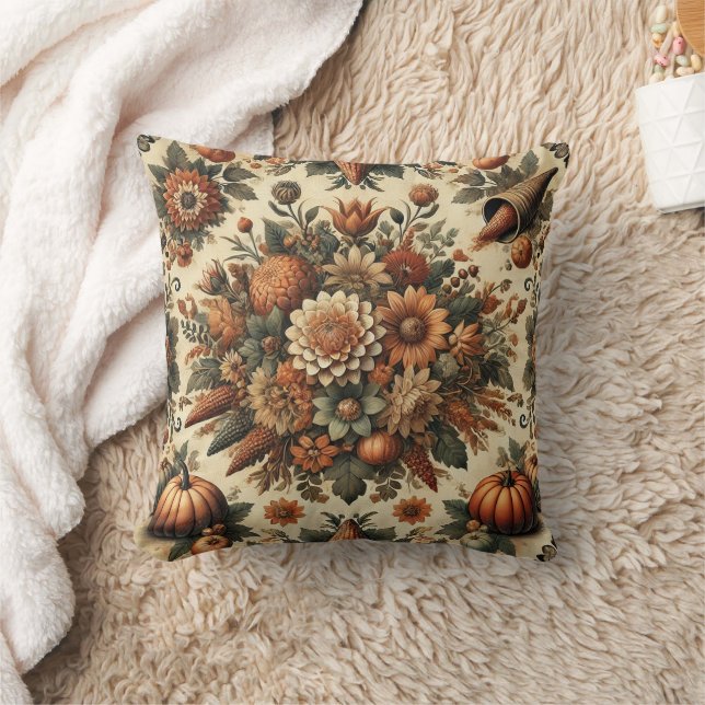 Rustic Farmhouse Season Fall Autumn Thanksgiving Cushion (Blanket)