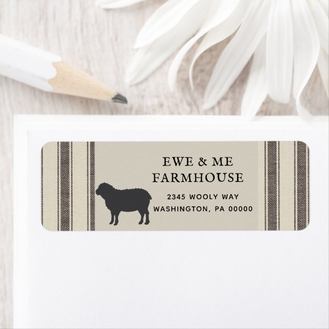 Rustic Farmhouse Style Sheep Grey Black Labels  (Insitu)