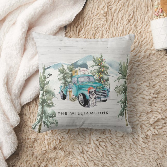 Rustic Farmhouse Truck | Family Name Pillow (Blanket)