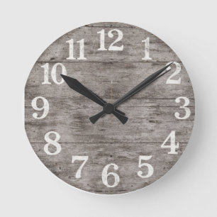 Rustic Farmhouse Wood Wall Clock   Large Numbers  