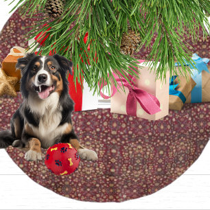 Rustic Farmhouse Woollen Carpet Pattern Christmas Brushed Polyester Tree Skirt