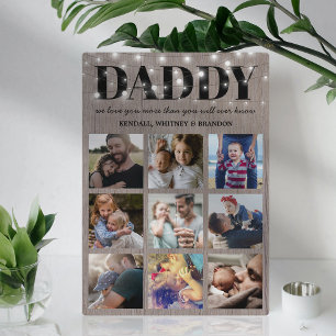 Rustic Father's Day 9 Photo Plaque