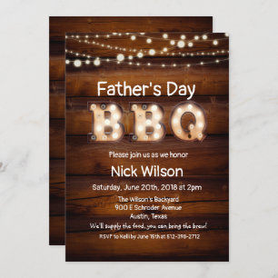 Rustic Father's Day BBQ Invitation