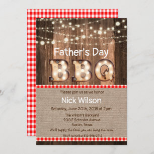 Rustic Father's Day BBQ Invitation
