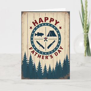 Rustic Fathers Day Emblem Card