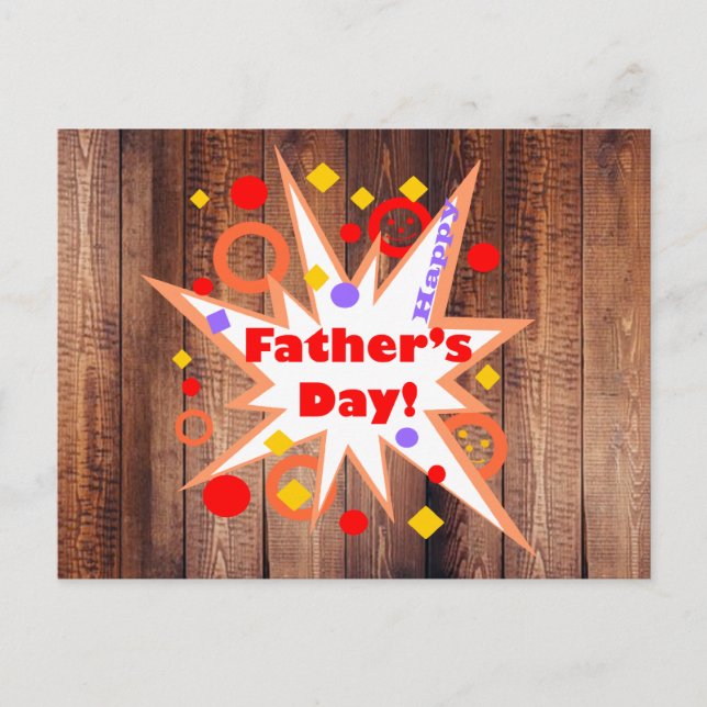 Rustic Father's Day Postcard (Front)
