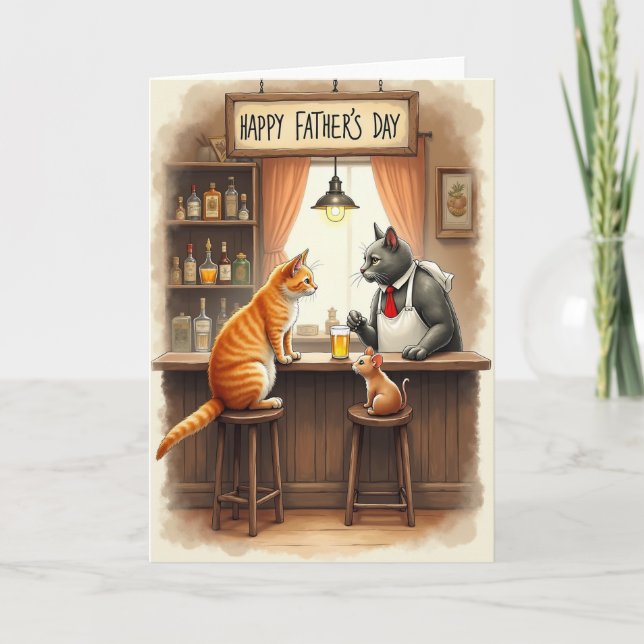 Rustic Fathers Day Tavern Card (Front)