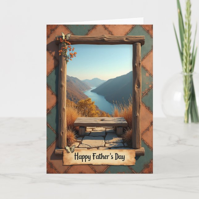 Rustic Fathers Day View Card (Front)