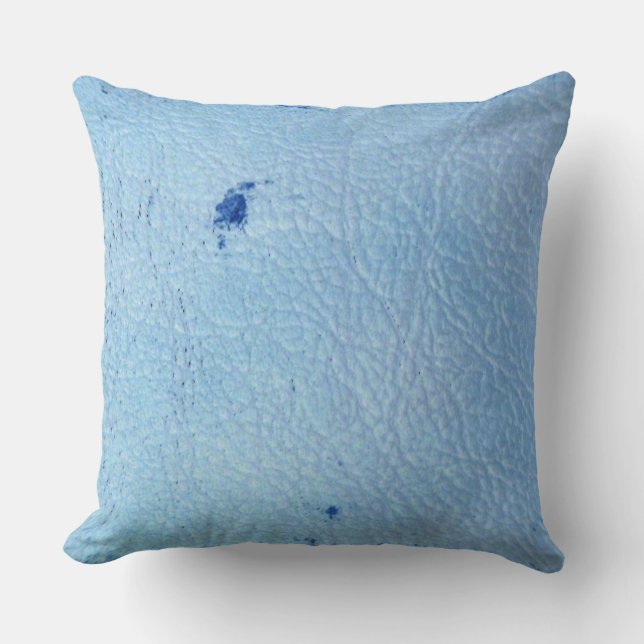 Rustic Faux Blue Leather Cushion (Front)