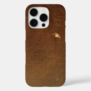 Rustic Faux Brown Leather iPhone 16 Pro Case