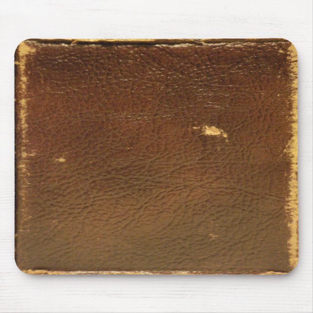 Rustic Faux Brown Leather Mouse Pad (Front)