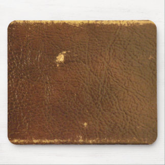 Rustic Faux Brown Leather Mouse Pad