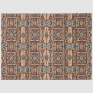 Rustic Faux Carved Wood Decoupage Tissue Paper