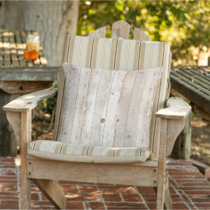 Rustic Faux Cream White Wood Cushion