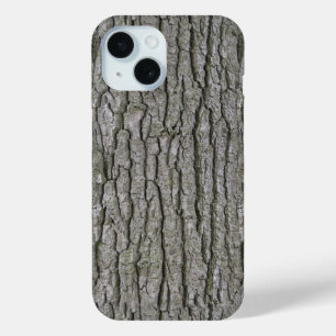 Rustic Faux Dry Wood Grain Tree Bark iPhone 15 Case