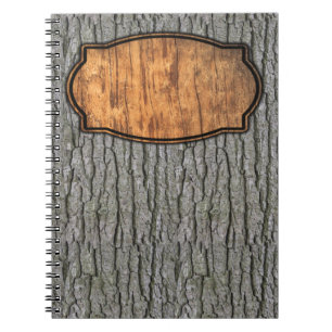 Rustic Faux Dry Wood Grain Tree Bark Notebook