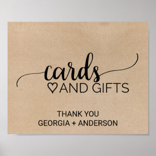 Rustic Faux Kraft Calligraphy Cards and Gifts Poster