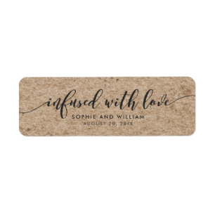 Rustic Faux Kraft Infused with Love Wedding Favour Return Address Label