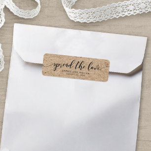 Rustic Faux Kraft Spread the Love Wedding Label Return Address Label