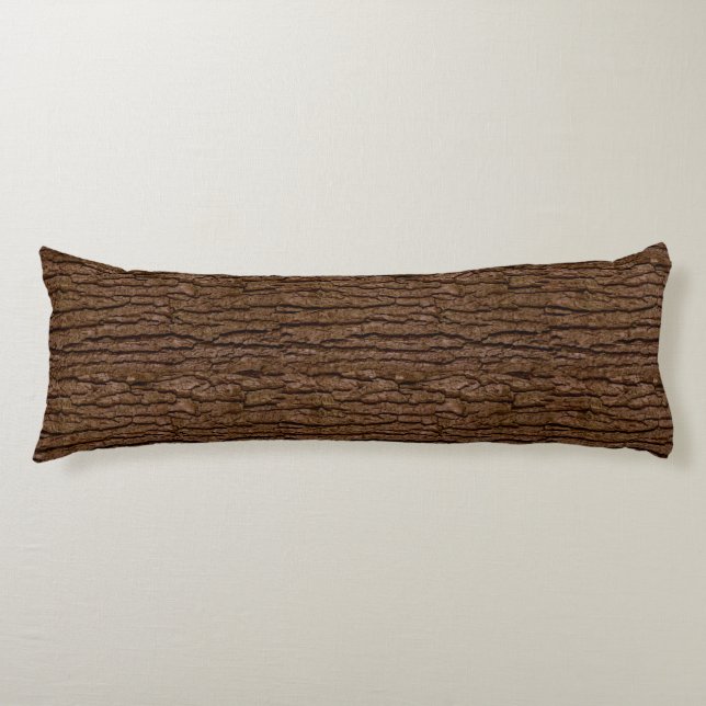 Rustic Faux Piece of Wood Grain Tree Bark Body Cushion (Front)