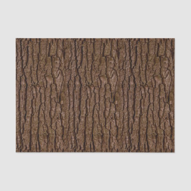 Rustic Faux Piece of Wood Grain Tree Bark Tissue Paper (Front)