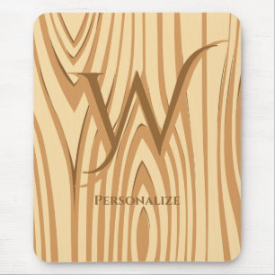 Rustic Faux Stained Brown Wood Personalised Custom Mouse Pad