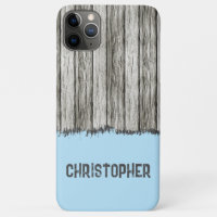 Rustic faux wood add name grey and blue