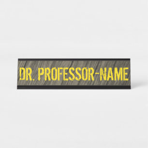 Rustic, Faux Wood Appearance Pattern + Custom Name Desk Name Plate