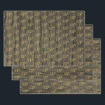 Rustic Faux Wood Grain, Elegant Faux Gold "15th" Wrapping Paper Sheet<br><div class="desc">This rustic, yet elegant, wrapping paper sheet set design features the ordinal number "15th" having a faux/imitation gold-inspired colouring pattern appearance. The sheet backgrounds feature a rustic faux/imitation wood grain look pattern. The rotation of the background faux wood look pattern differs between the sheets, to add some variation to the...</div>