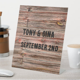 RUSTIC FAUX WOOD PLANK WEDDING WELCOME SIGN CUSTOM