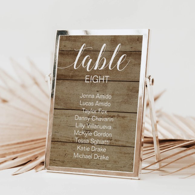 Rustic Faux Wood Wedding Seating Chart Cards (Creator Uploaded)