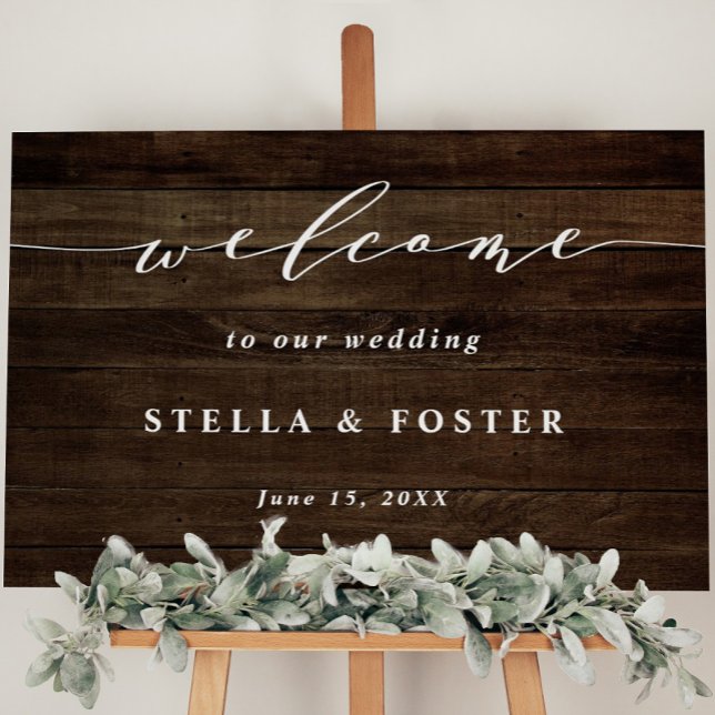 Rustic Faux Wood Wedding Welcome Sign (Creator Uploaded)
