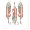 Rustic Feathers Personalised Boy Wall Art Print
